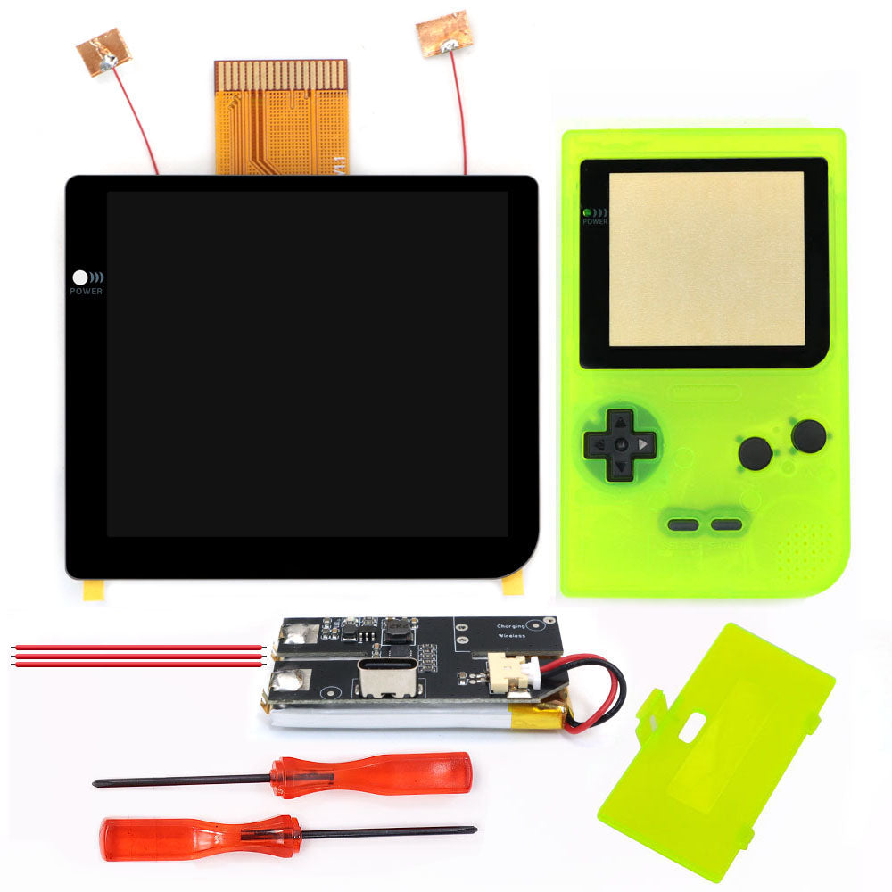 Rechargeable Laminated 2.8 inch Larger IPS Screen LCD Integer Scaling Build in OSD For GBP Gameboy Pocket Retro Pixel Screen Kits with Shell