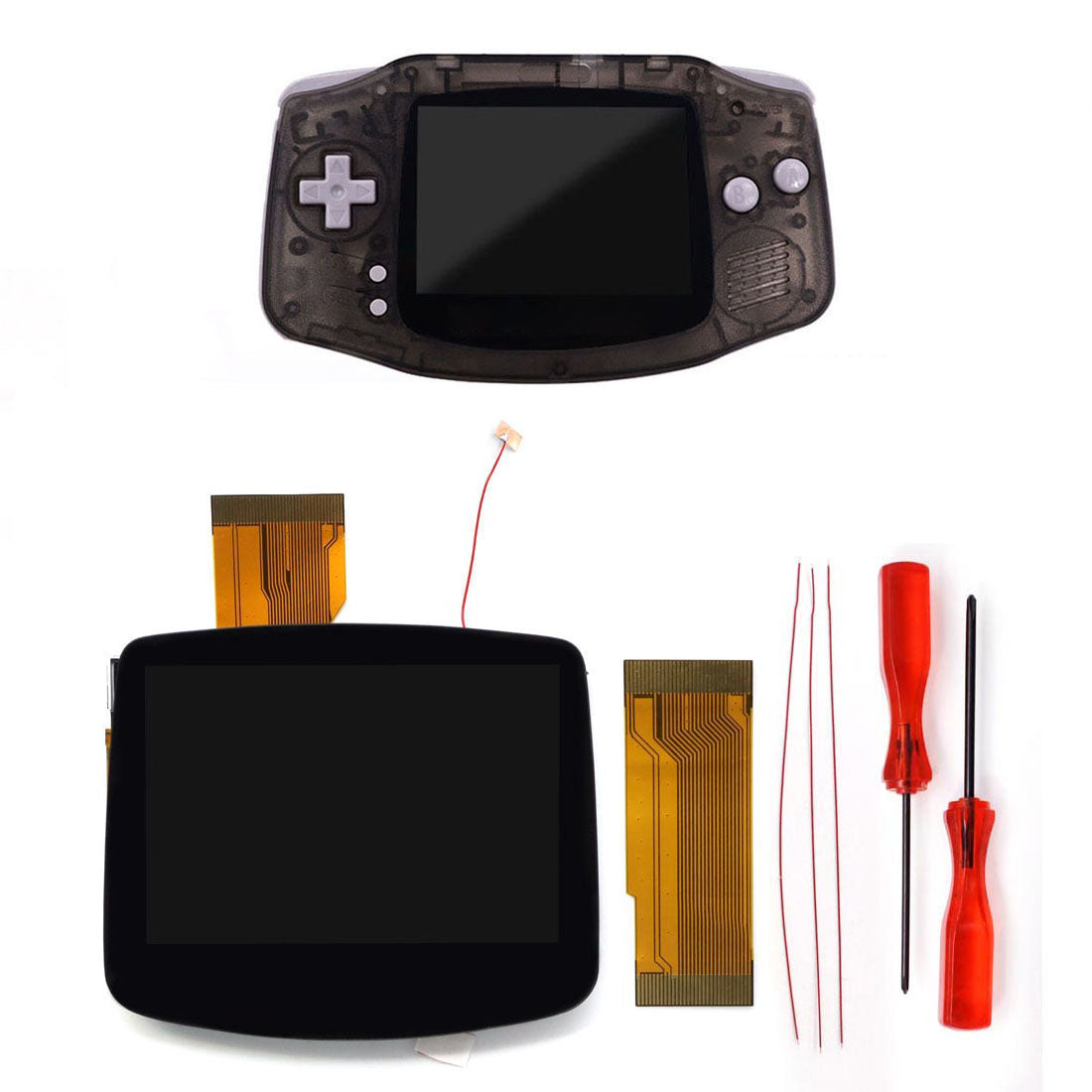 HISPEEDIDO Pre -laminated V5 HD 720x480 Drop-in Screen for GBA IPS LCD Kits Replacements Housing Shell