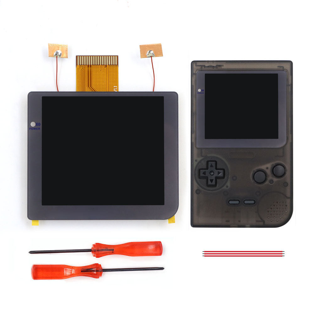 Gray Laminated 2.8 inch Larger IPS Screen LCD Integer Scaling Build in OSD For GBP Gameboy Pocket Retro Pixel Screen Kits with Shell