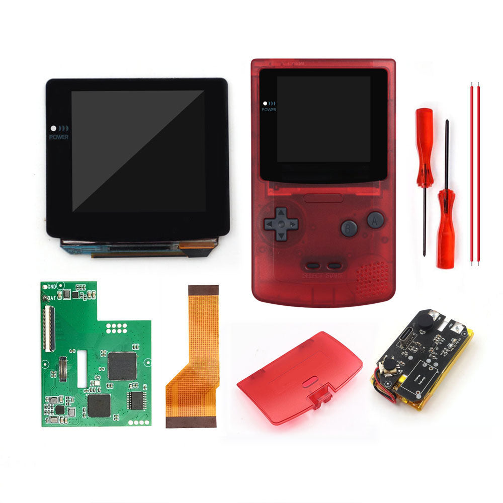 Type C port Rechargeable OLED Screen Touch Laminated AMOLED Screen Drop in For GBC GameBoy Color w/Pre-cut Shell