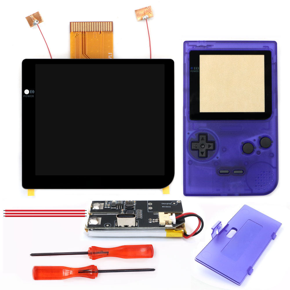 Rechargeable Laminated 2.8 inch Larger IPS Screen LCD Integer Scaling Build in OSD For GBP Gameboy Pocket Retro Pixel Screen Kits with Shell