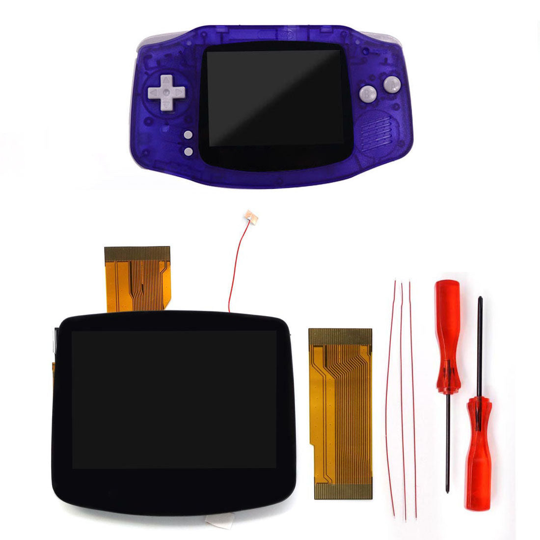 HISPEEDIDO DMG/SFC Lens Pre -laminated V5 HD 720x480 Drop-in Screen for GBA IPS LCD Kits Replacements Housing Shell