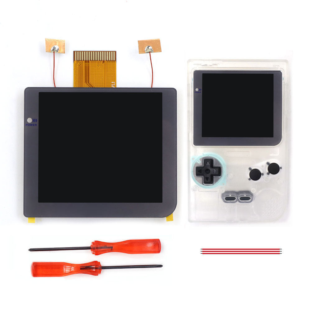 Gray Laminated 2.8 inch Larger IPS Screen LCD Integer Scaling Build in OSD For GBP Gameboy Pocket Retro Pixel Screen Kits with Shell