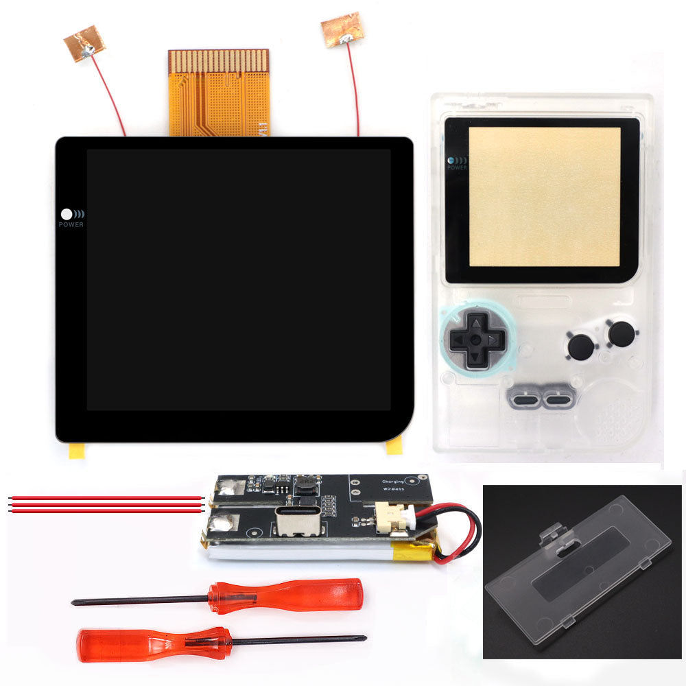 Rechargeable Laminated 2.8 inch Larger IPS Screen LCD Integer Scaling Build in OSD For GBP Gameboy Pocket Retro Pixel Screen Kits with Shell
