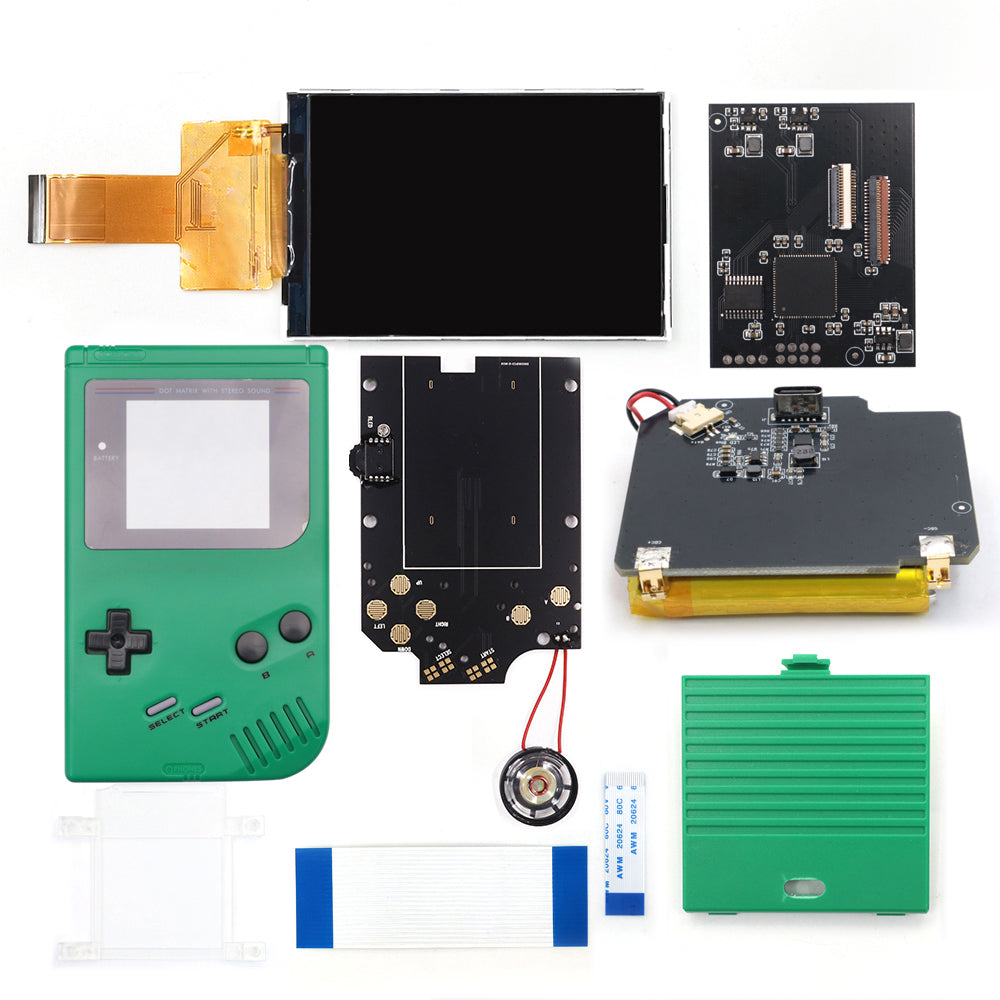 Rechargeable V5 Pro IPS Screen RIPS Housing Color Case Pixel OSD FRM Backlight Highbright LCD Mod Kits for GAMEBOY DMG GBO