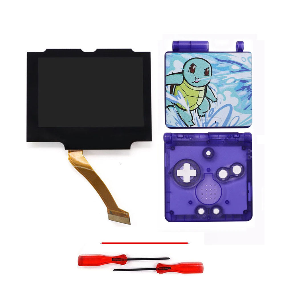 HISPEEDIDO UV Printing V5 Drop in Pre-Laminated IPS 3.0 inch Screen For GBA SP LCD Kits for Gameboy Advance SP with UV Housing Shell