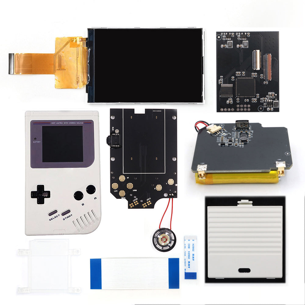 Rechargeable V5 Pro IPS Screen RIPS Housing Color Case Pixel OSD FRM Backlight Highbright LCD Mod Kits for GAMEBOY DMG GBO