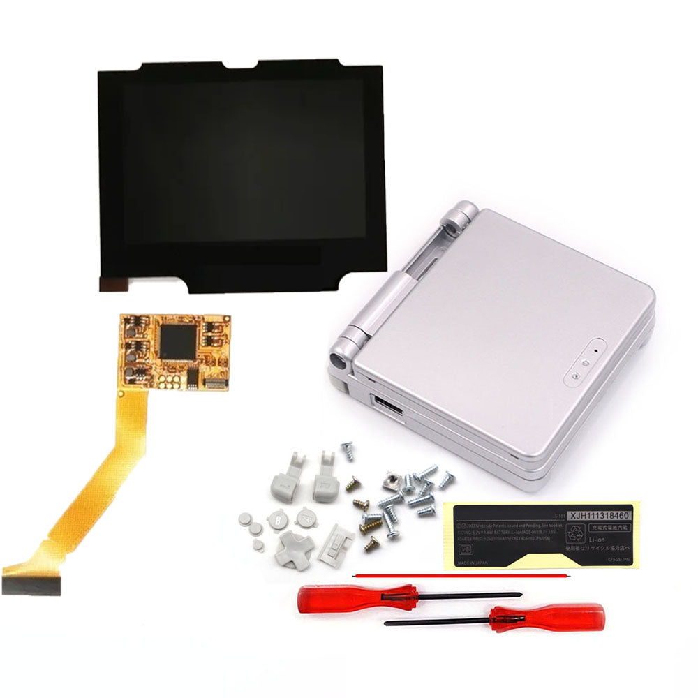 HISPEEDIDO For GBA SP V2 Screen set IPS LCD Backlight Screen High Brightness Laminated Display LCD Set with Housing