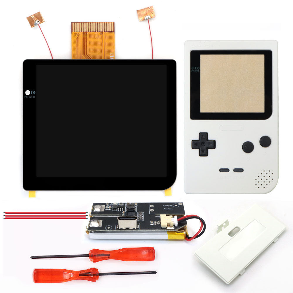 Rechargeable Laminated 2.8 inch Larger IPS Screen LCD Integer Scaling Build in OSD For GBP Gameboy Pocket Retro Pixel Screen Kits with Shell