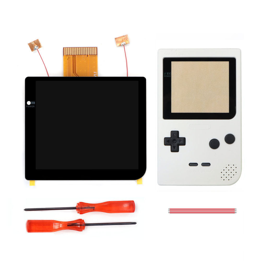 Laminated 2.8 inch Larger IPS Screen LCD Integer Scaling Build in OSD For GBP Gameboy Pocket Retro Pixel Screen Kits with Shell