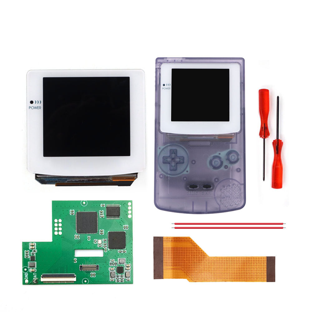 HISPEEDIDO White lens Laminated AMOLED OLED Touch Screen Drop in Build in OSD RETRO PIXEL Screen Easy Install For GBC GameBoy Color With Pre-cut Shell