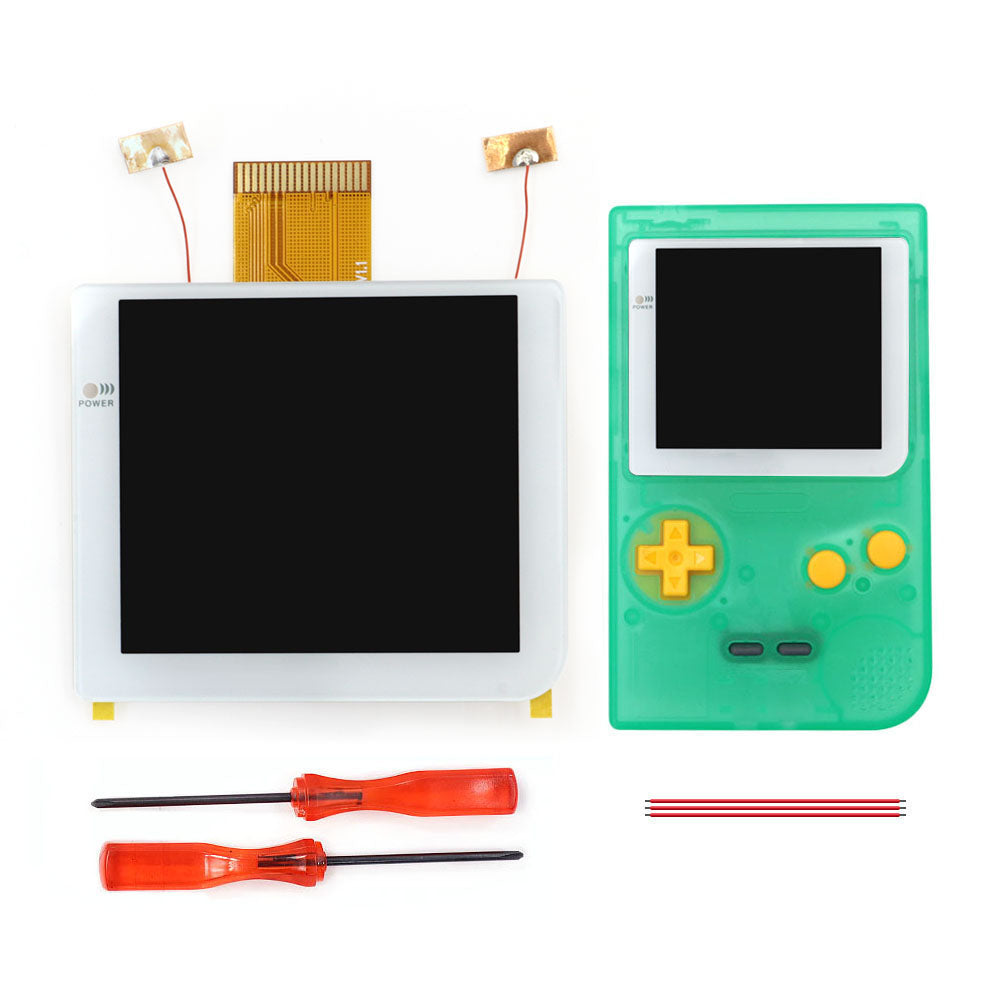 White Laminated 2.8 inch Larger IPS Screen LCD Integer Scaling Build in OSD For GBP Gameboy Pocket Retro Pixel Screen Kits with Shell