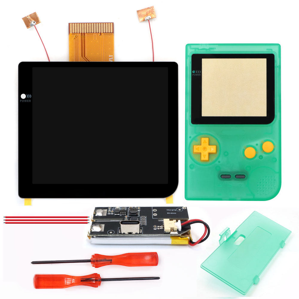 Rechargeable Laminated 2.8 inch Larger IPS Screen LCD Integer Scaling Build in OSD For GBP Gameboy Pocket Retro Pixel Screen Kits with Shell