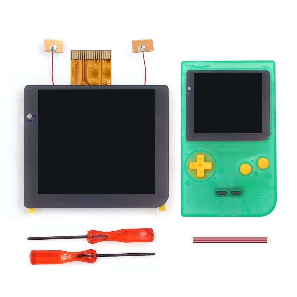 Gray Laminated 2.8 inch Larger IPS Screen LCD Integer Scaling Build in OSD For GBP Gameboy Pocket Retro Pixel Screen Kits with Shell