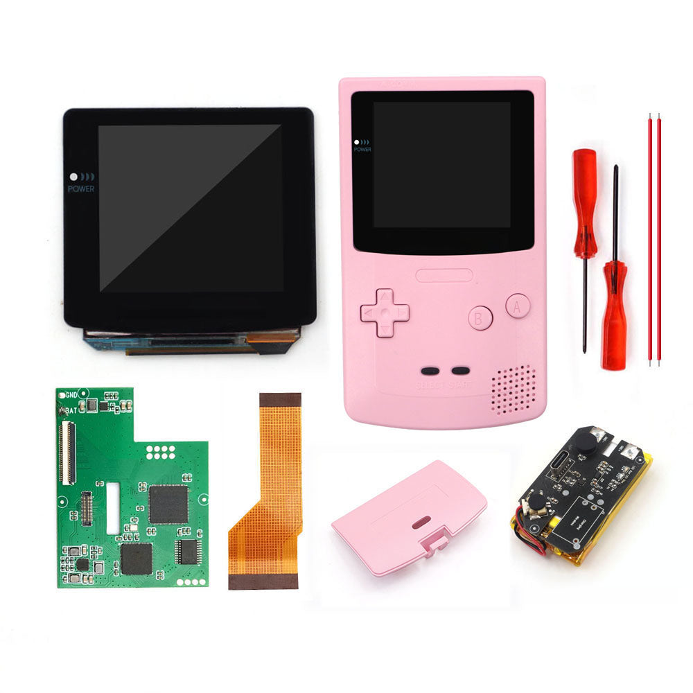 Type C port Rechargeable OLED Screen Touch Laminated AMOLED Screen Drop in For GBC GameBoy Color w/Pre-cut Shell