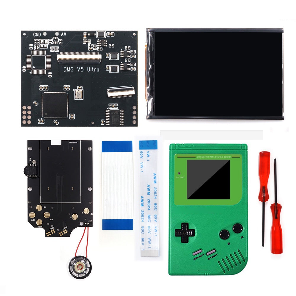 Colorful Lens Screen For GBO Ultra 36 Colors Changing RIPS Backlight Backlit LCD OSD FRM Screen Kits Replacement For GB DMG with Pre-cut shell