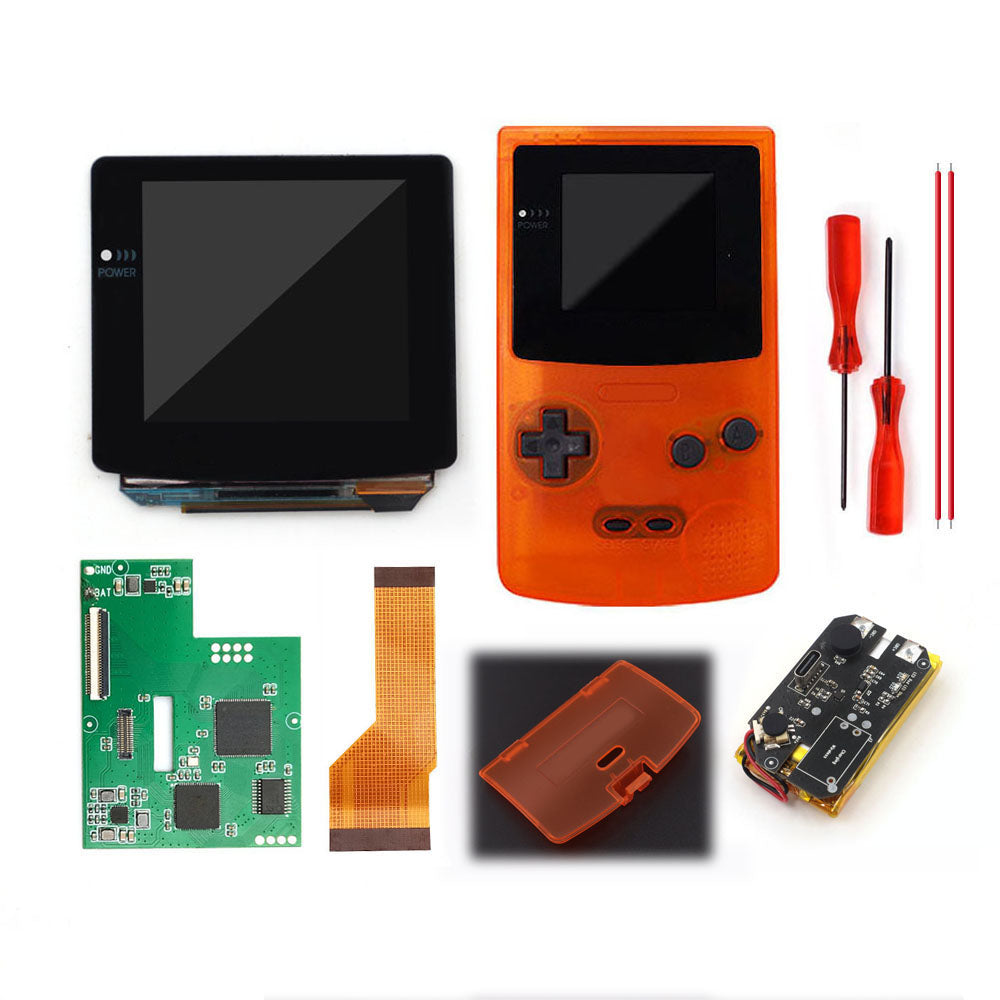 Type C port Rechargeable OLED Screen Touch Laminated AMOLED Screen Drop in For GBC GameBoy Color w/Pre-cut Shell