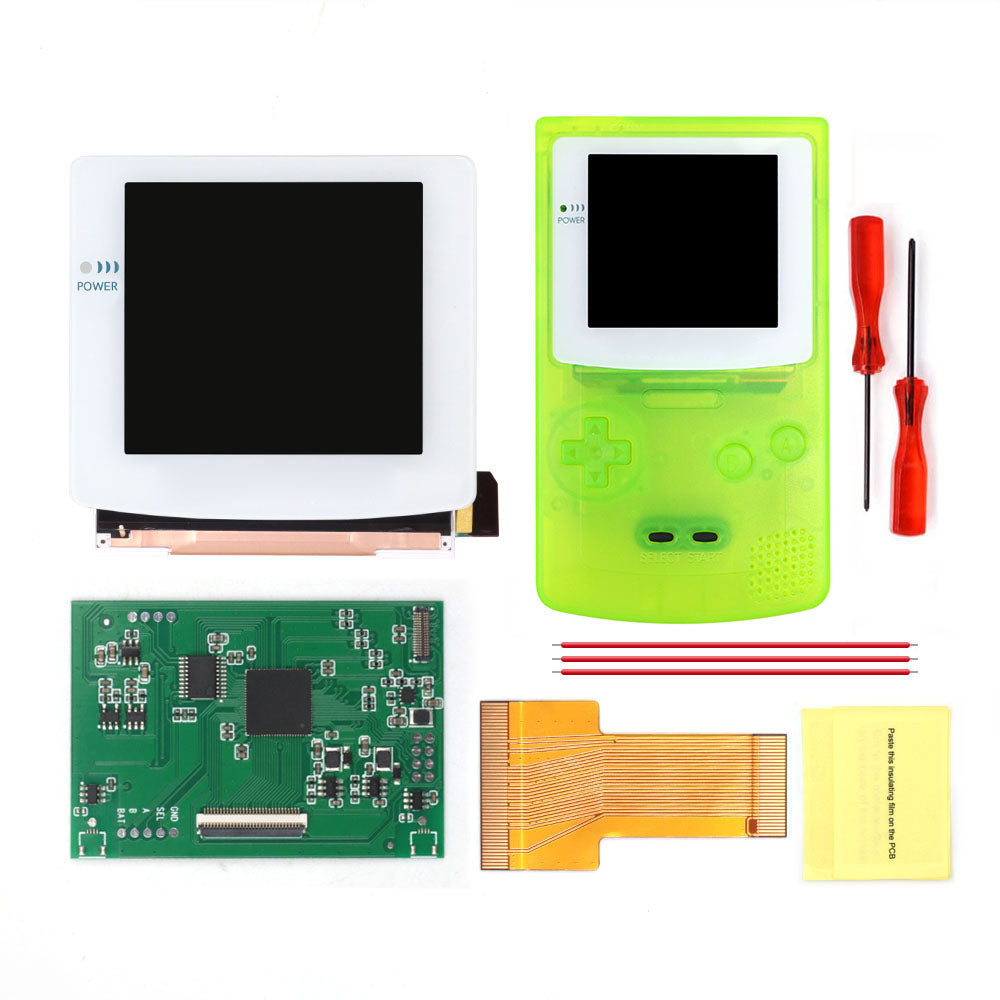 White Glass Lens 3.1 inch HD Laminated Q5 Larger IPS Screen Drop in Build in OSD RETRO PIXEL Screen For GBC GameBoy Color