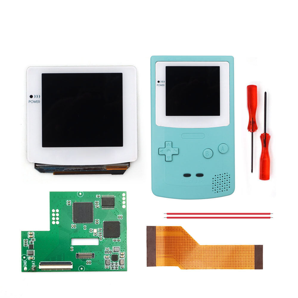 HISPEEDIDO White lens Laminated AMOLED OLED Touch Screen Drop in Build in OSD RETRO PIXEL Screen Easy Install For GBC GameBoy Color With Pre-cut Shell