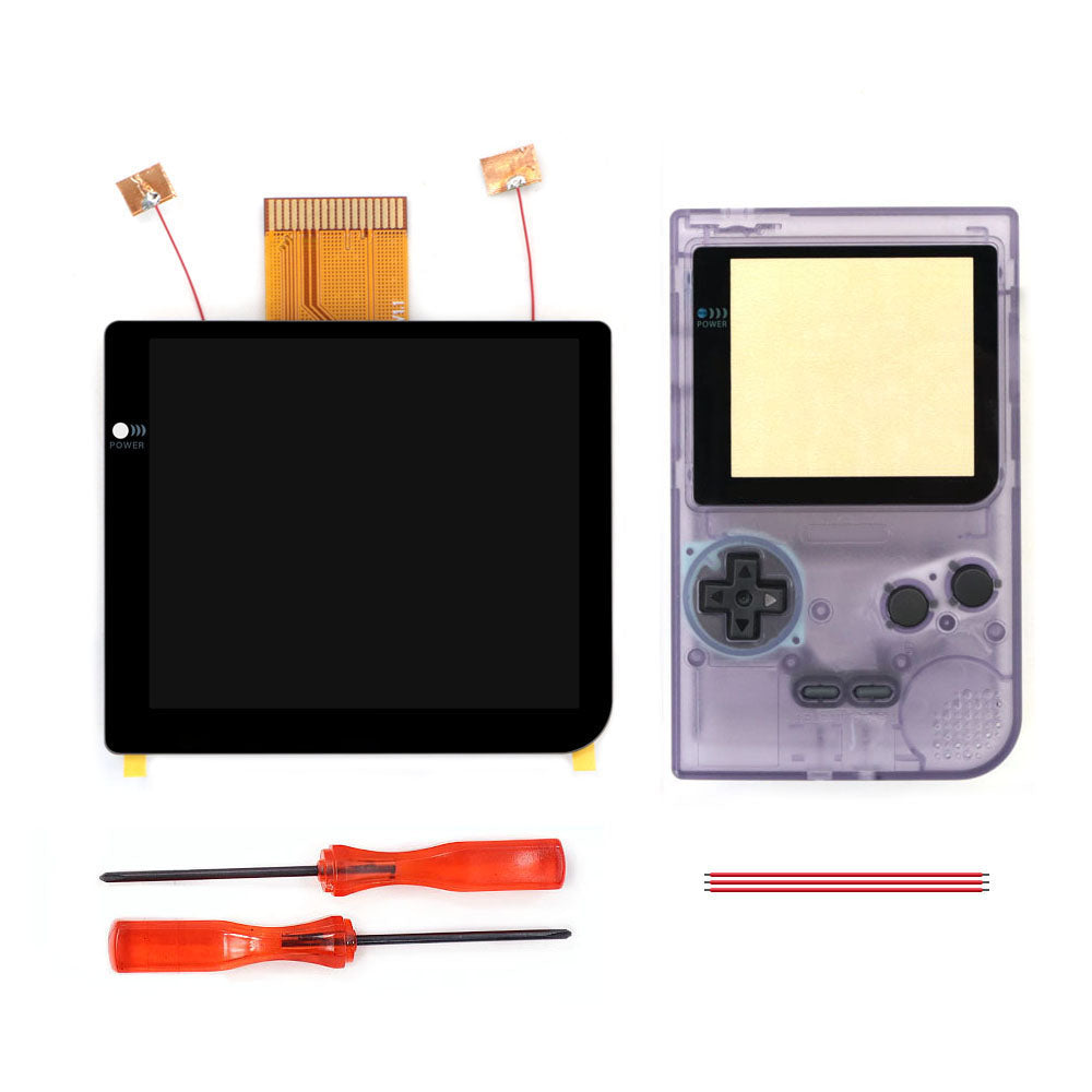 Laminated 2.8 inch Larger IPS Screen LCD Integer Scaling Build in OSD For GBP Gameboy Pocket Retro Pixel Screen Kits with Shell