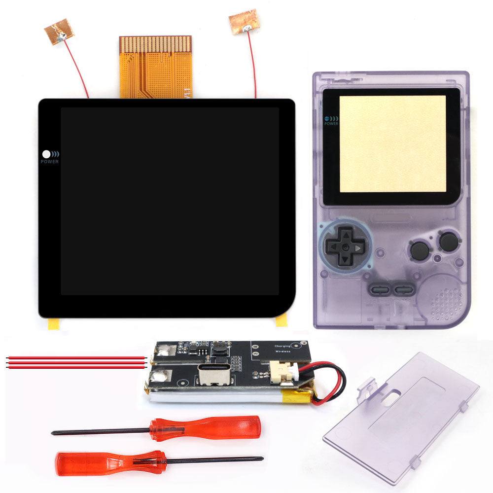 Rechargeable Laminated 2.8 inch Larger IPS Screen LCD Integer Scaling Build in OSD For GBP Gameboy Pocket Retro Pixel Screen Kits with Shell