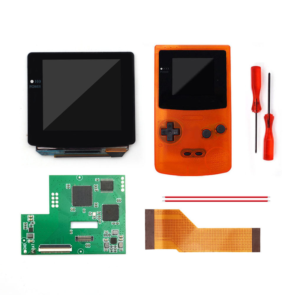 Laminierter AMOLED-OLED-Touchscreen, Drop-in-Einbau, eingebautes OSD, Retro-Pixel-Bildschirm, einfache Installation für GBC GameBoy Color mit vorgeschnittener Hülle