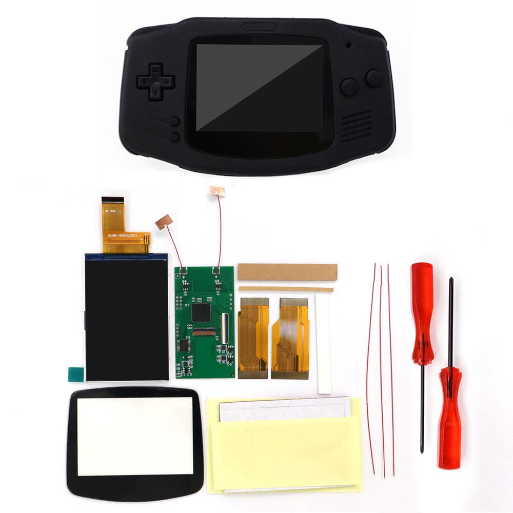 HISPEEDIDO V5 Upgrade HD High defination Drop In 3.0" 3 inch Highlight 720*480 720x480 Retro pixel OSD Menu IPS LCD kit for GBA Advance w/Shell