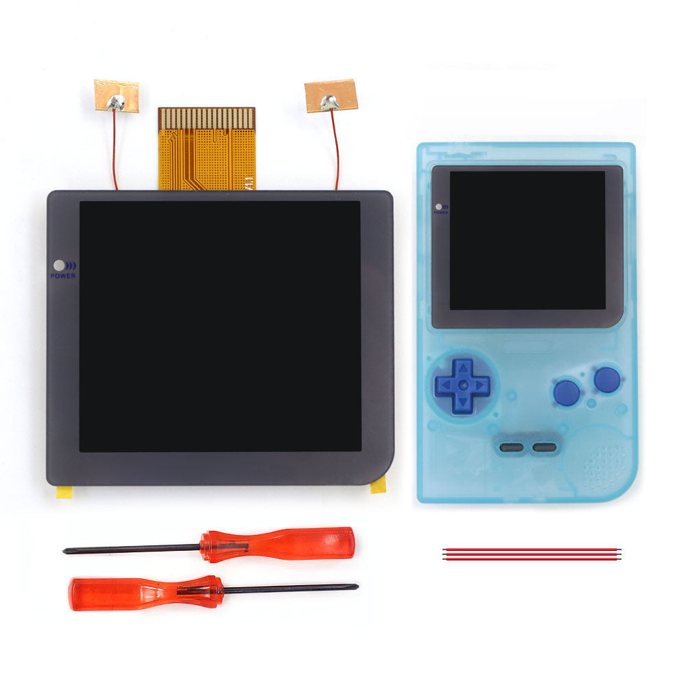 Gray Laminated 2.8 inch Larger IPS Screen LCD Integer Scaling Build in OSD For GBP Gameboy Pocket Retro Pixel Screen Kits with Shell