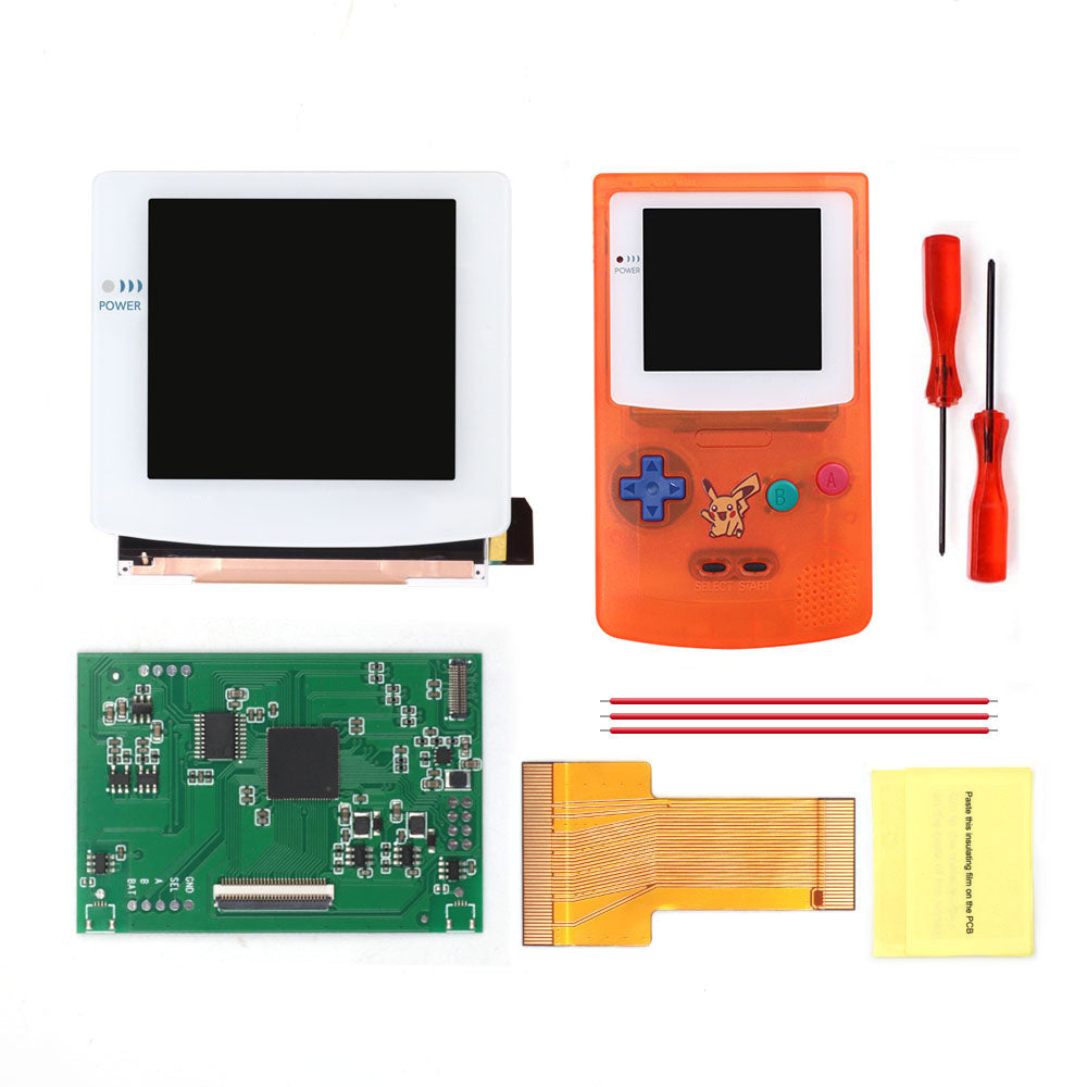 White Glass Lens 3.1 inch HD Laminated Q5 Larger IPS Screen Drop in Build in OSD RETRO PIXEL Screen For GBC GameBoy Color