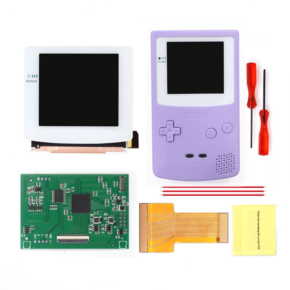 White Glass Lens 3.1 inch HD Laminated Q5 Larger IPS Screen Drop in Build in OSD RETRO PIXEL Screen For GBC GameBoy Color