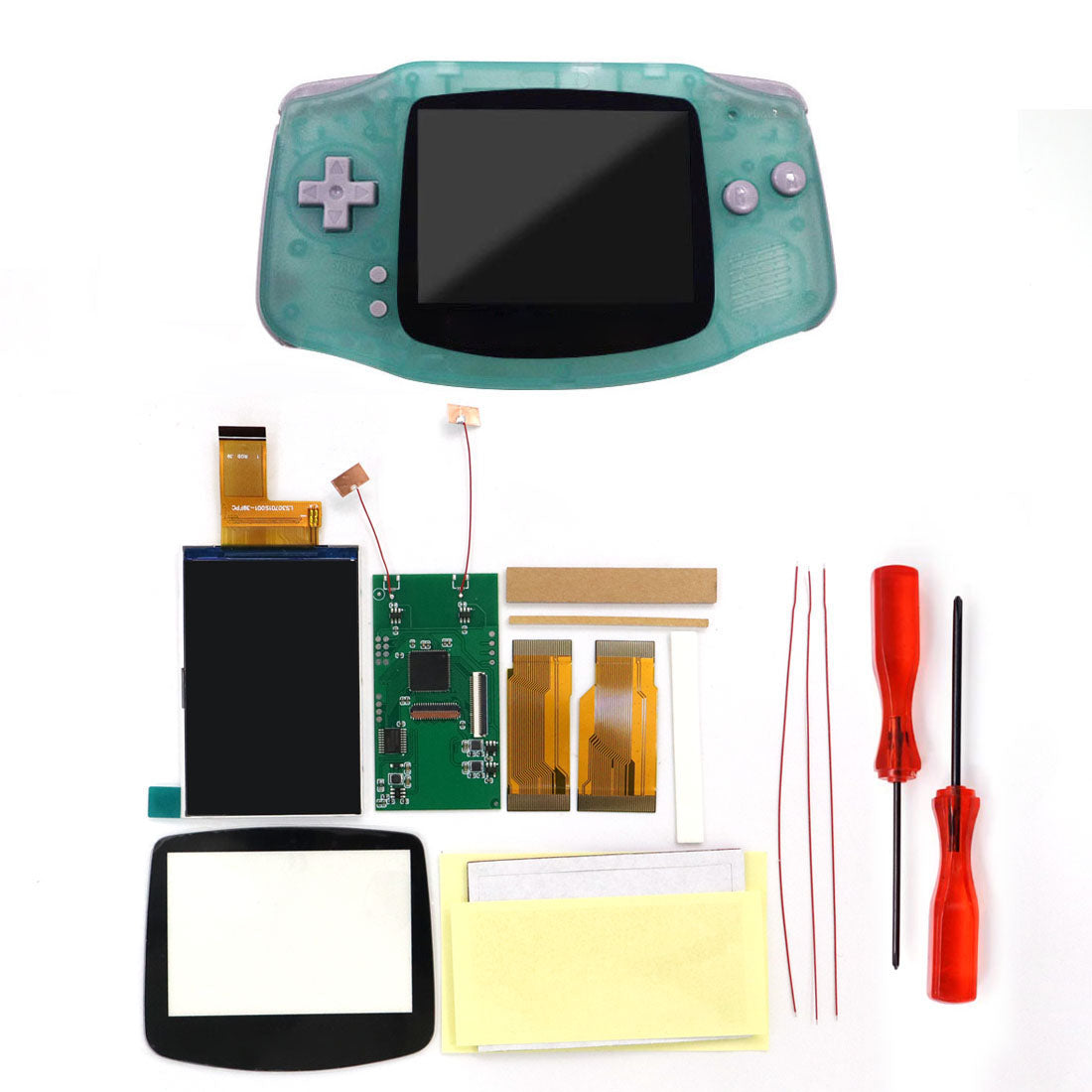HISPEEDIDO V5 Upgrade HD High defination Drop In 3.0" 3 inch Highlight 720*480 720x480 Retro pixel OSD Menu IPS LCD kit for GBA Advance w/Shell