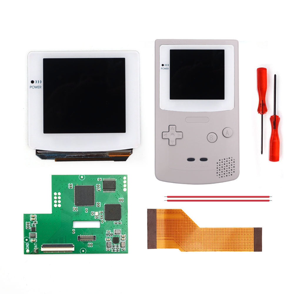 HISPEEDIDO White lens Laminated AMOLED OLED Touch Screen Drop in Build in OSD RETRO PIXEL Screen Easy Install For GBC GameBoy Color With Pre-cut Shell