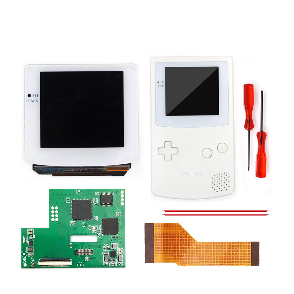 HISPEEDIDO White lens Laminated AMOLED OLED Touch Screen Drop in Build in OSD RETRO PIXEL Screen Easy Install For GBC GameBoy Color With Pre-cut Shell