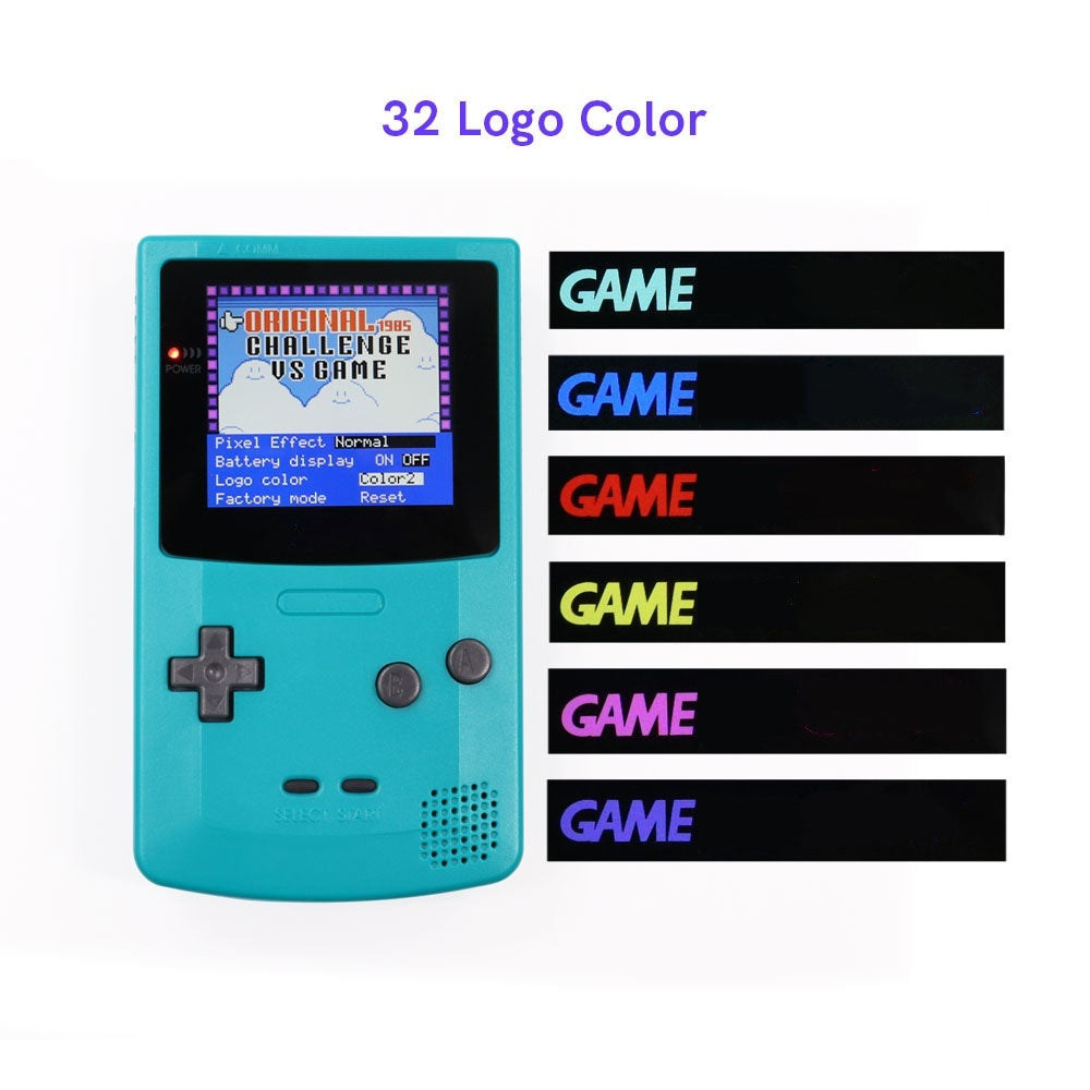 32 LOGO Color Changeable Q5 IPS For GBC Compatible with GAMEBOY COLOR Console Replacement Screen LCD Mod Kits Shell Hollow Len