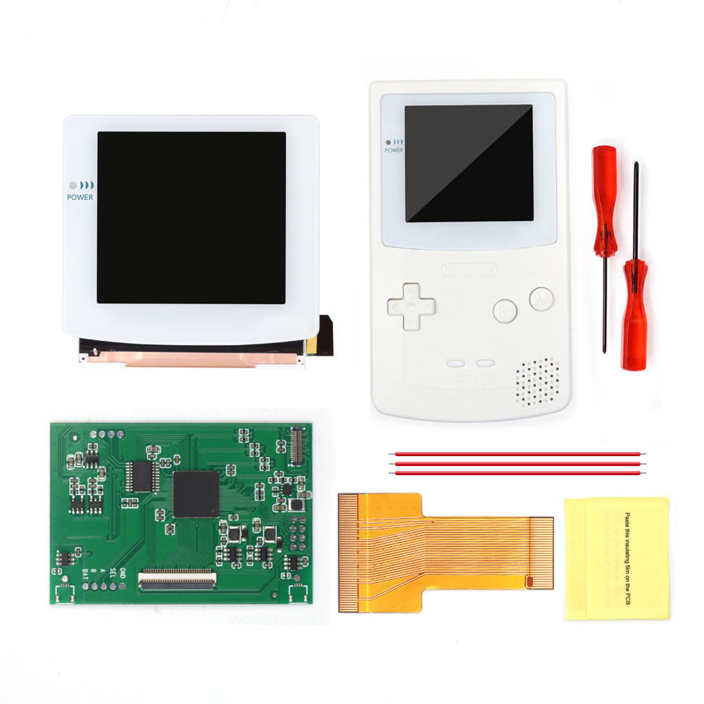 White Glass Lens 3.1 inch HD Laminated Q5 Larger IPS Screen Drop in Build in OSD RETRO PIXEL Screen For GBC GameBoy Color