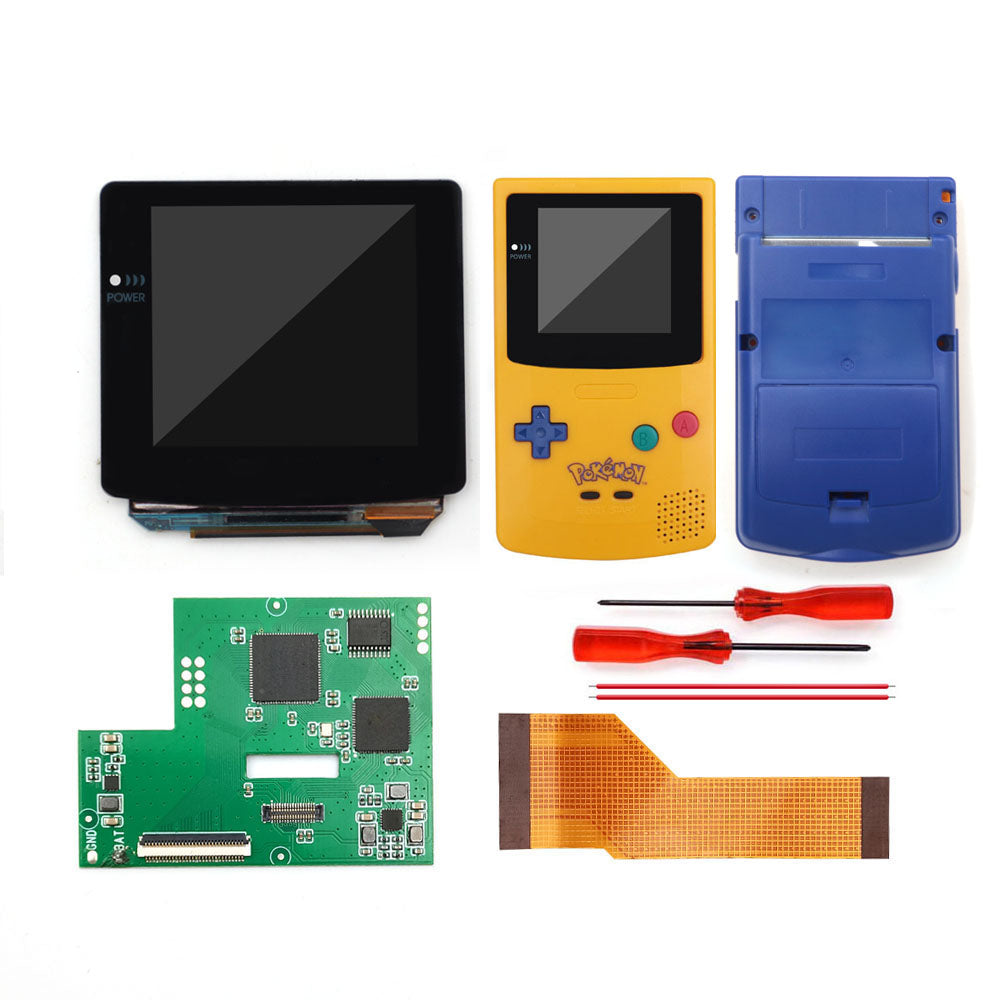 Type C port Rechargeable OLED Screen Touch Laminated AMOLED Screen Drop in For GBC GameBoy Color w/Pre-cut Shell