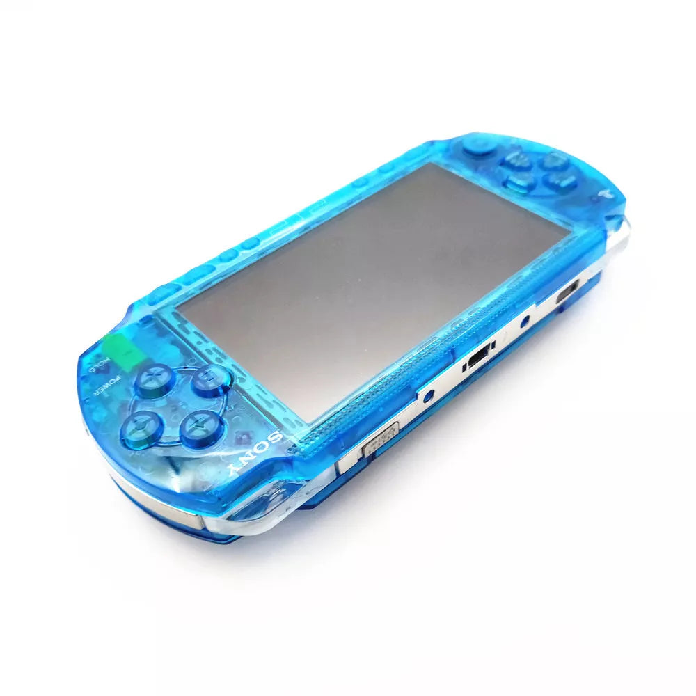 Retrofit Refurbished Clear Blue Sony PSP 1000 Handheld System Game Console System