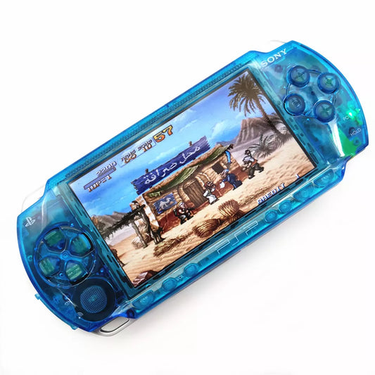 Retrofit Refurbished Clear Blue Sony PSP 1000 Handheld System Game Console System