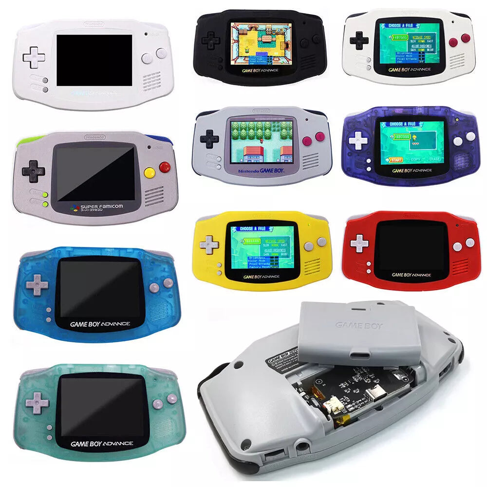 Rechargeable Game Boy Advance GBA Game Console with IPS V5 OSD Backlight LCD MOD