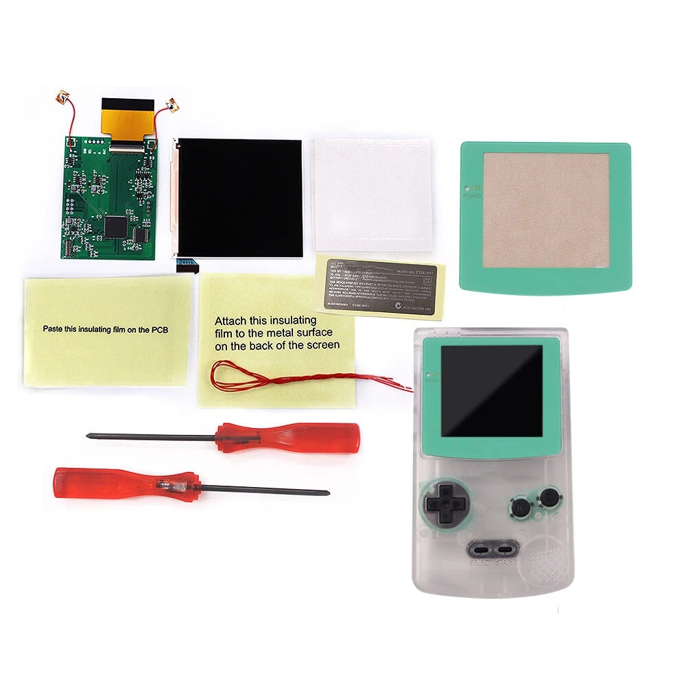 HISPEEDIDO Multi Color Lens Q5 IPS Highlight Screen For GBC LCD Display IPS Screen Mod Kits w/Shell