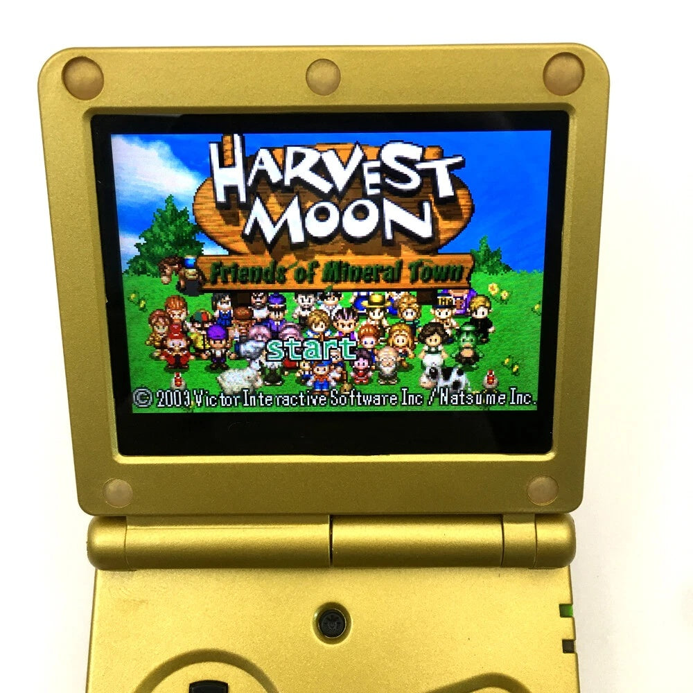Gold Zelda 10 Levels Backlit V2 IPS LCD Screen Game Boy Advance SP GBA SP Console