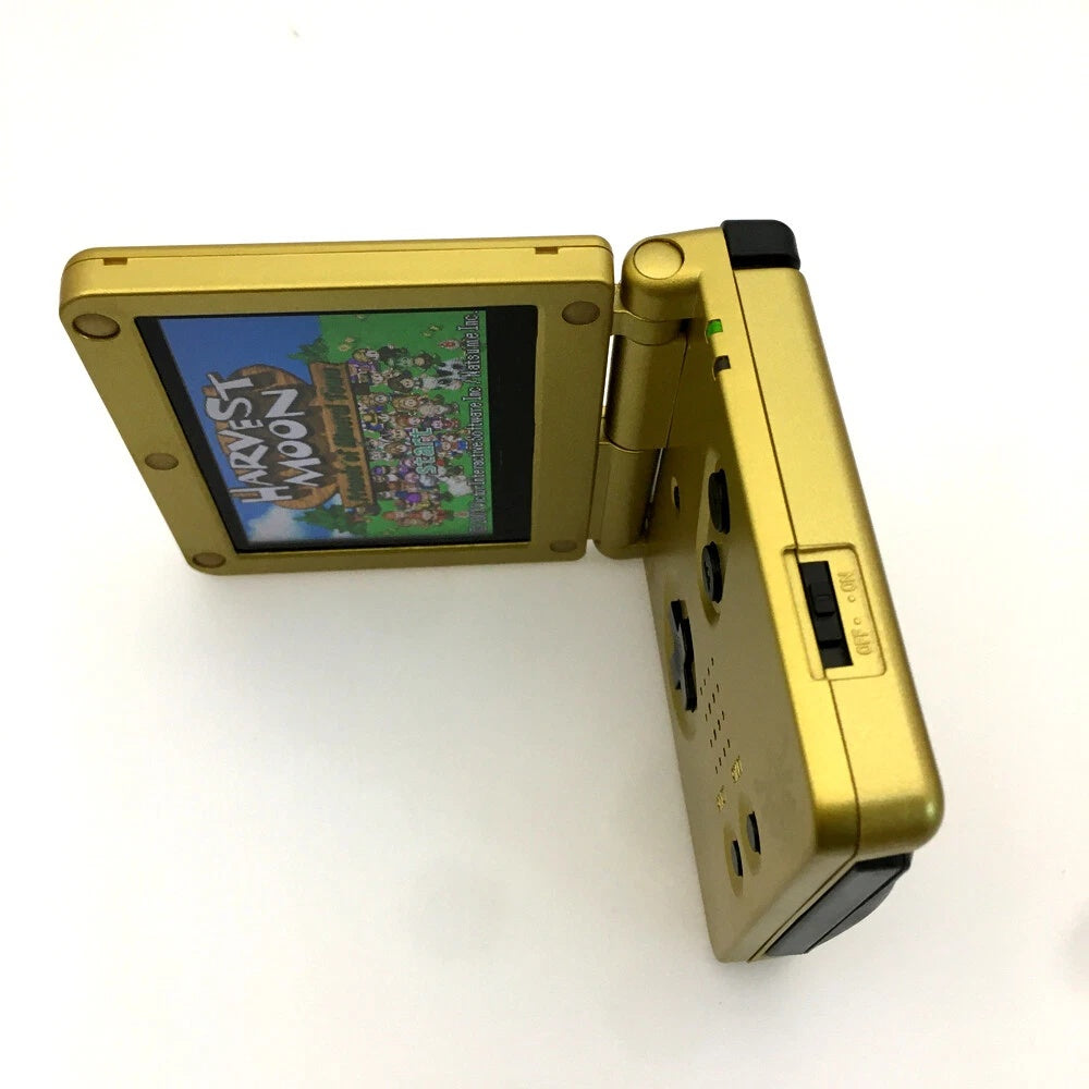Gold Zelda 10 Levels Backlit V2 IPS LCD Screen Game Boy Advance SP GBA SP Console