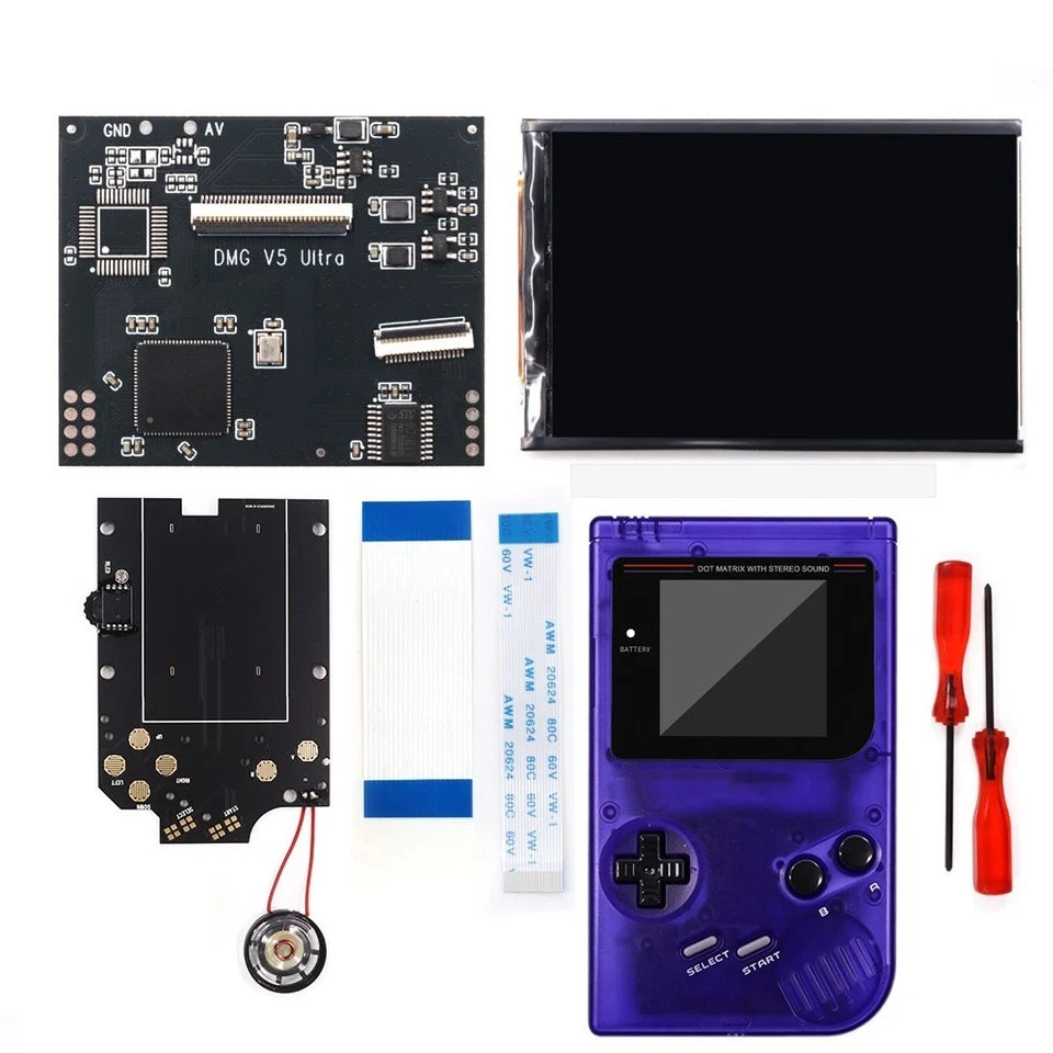 Colorful Lens Screen For GBO Ultra 36 Colors Changing RIPS Backlight Backlit LCD OSD FRM Screen Kits Replacement For GB DMG with Pre-cut shell