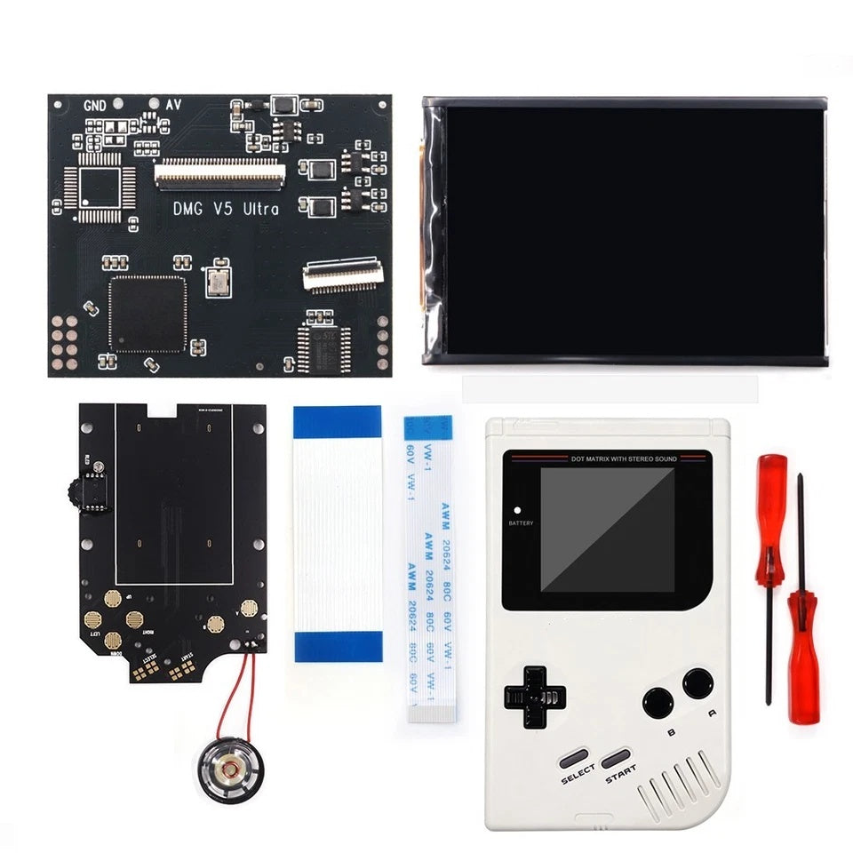Colorful Lens Screen For GBO Ultra 36 Colors Changing RIPS Backlight Backlit LCD OSD FRM Screen Kits Replacement For GB DMG with Pre-cut shell