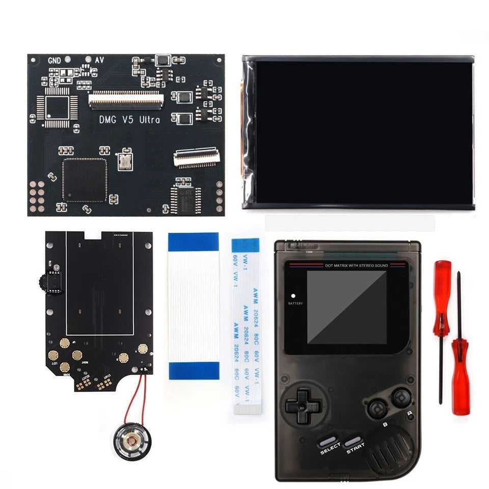 Colorful Lens Screen For GBO Ultra 36 Colors Changing RIPS Backlight Backlit LCD OSD FRM Screen Kits Replacement For GB DMG with Pre-cut shell