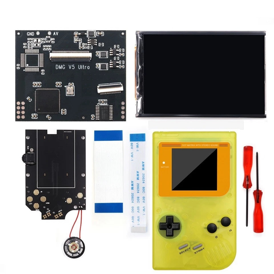 Colorful Lens Screen For GBO Ultra 36 Colors Changing RIPS Backlight Backlit LCD OSD FRM Screen Kits Replacement For GB DMG with Pre-cut shell
