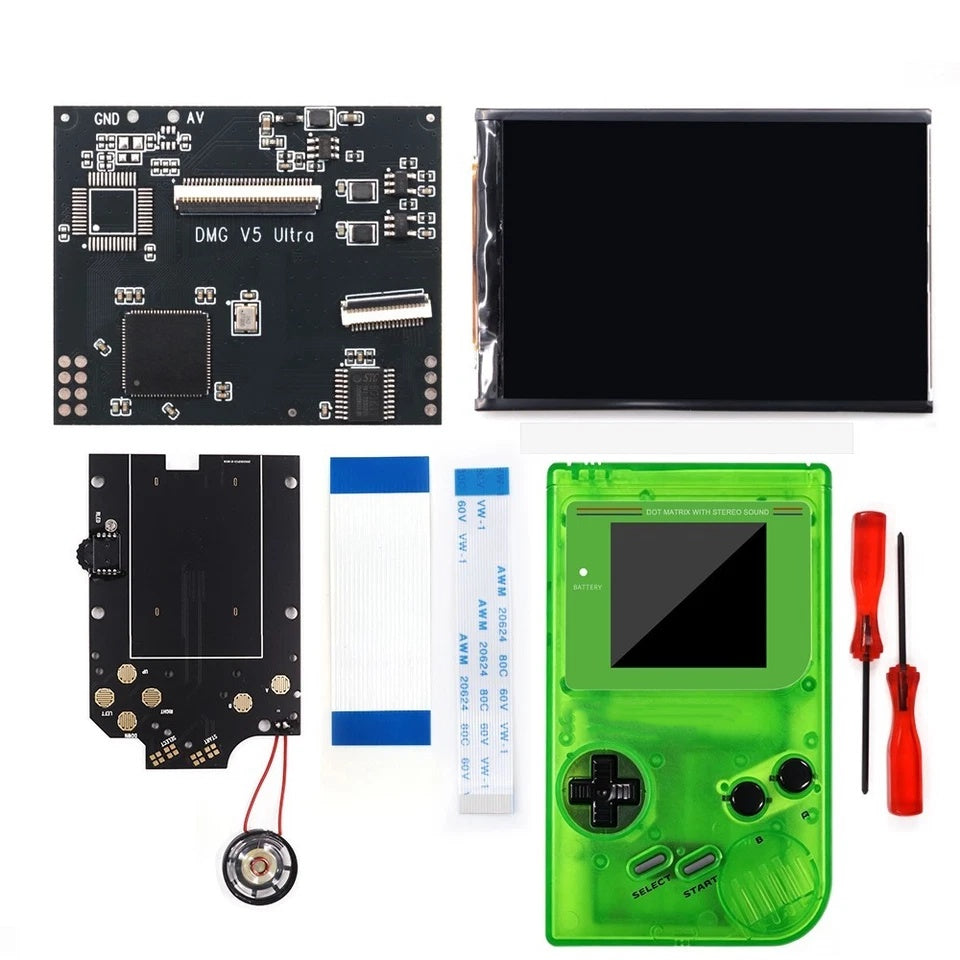 Colorful Lens Screen For GBO Ultra 36 Colors Changing RIPS Backlight Backlit LCD OSD FRM Screen Kits Replacement For GB DMG with Pre-cut shell