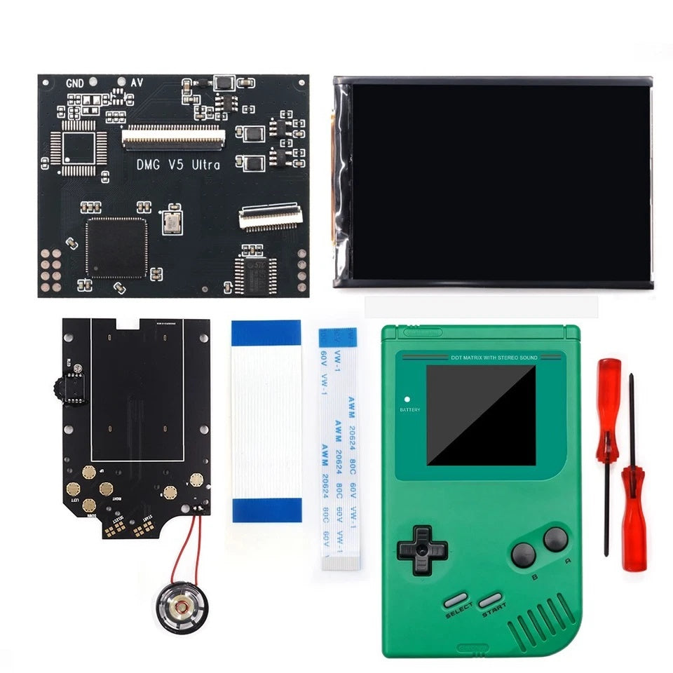 Colorful Lens Screen For GBO Ultra 36 Colors Changing RIPS Backlight Backlit LCD OSD FRM Screen Kits Replacement For GB DMG with Pre-cut shell