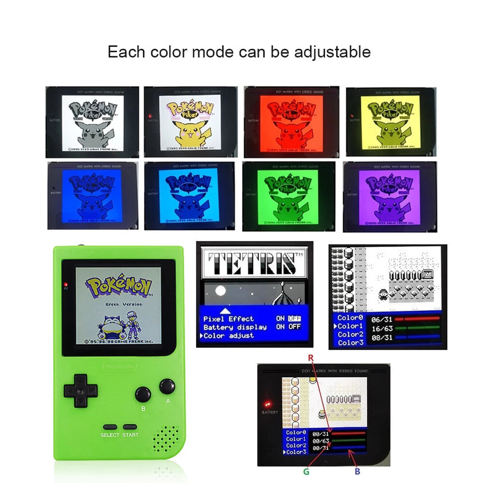 Q5 5 Level Brightness 8 Color Mode IPS Backlight LCD GameBoy Pocket GBP Console