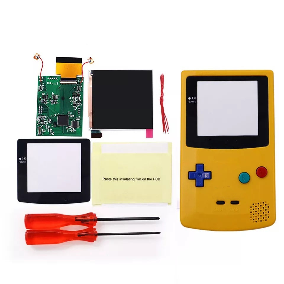 32 LOGO Color Changeable Q5 IPS For GBC Compatible with GAMEBOY COLOR Console Replacement Screen LCD Mod Kits Shell Hollow Len